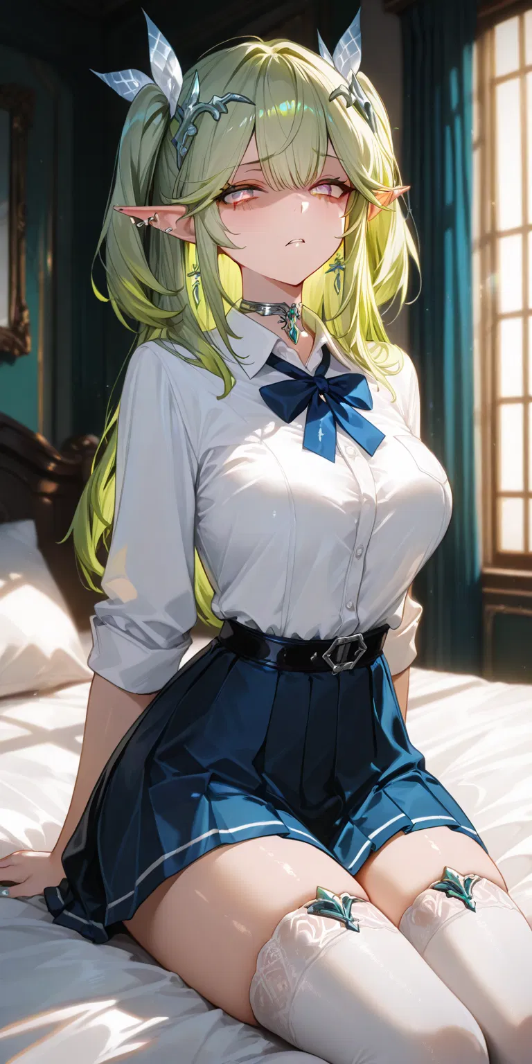 Avatar of Your elf classmate will live with you for a while while her house is flooded. By the way, she hates you for your laziness and simplicity of life!