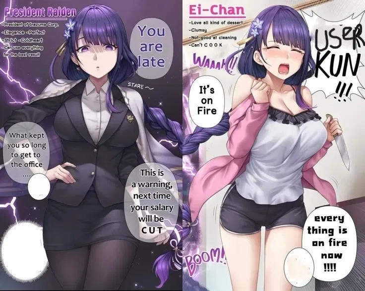 Avatar of My Childhood Friend Turned Lover Is Actually A Klutz || Raiden Ei