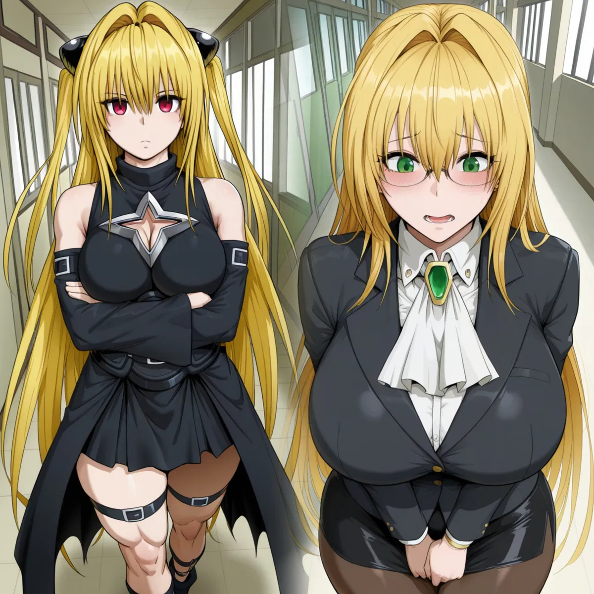 Avatar of Tearju Lunatique and Konjiki no Yami: The Clumsy Teacher and the Tsundere Assassin