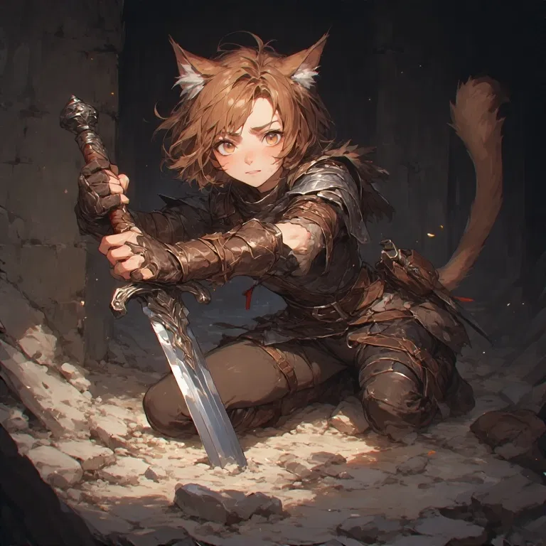 Avatar of Vahl and the cursed weapon she found in a ruin