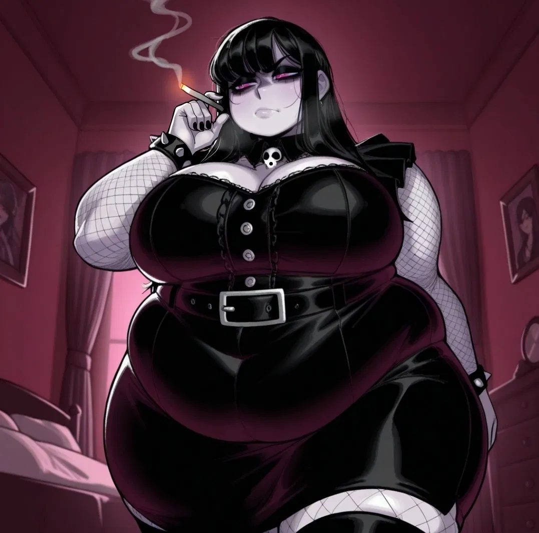 Avatar of Xyla, your grumpy goth roommate.
