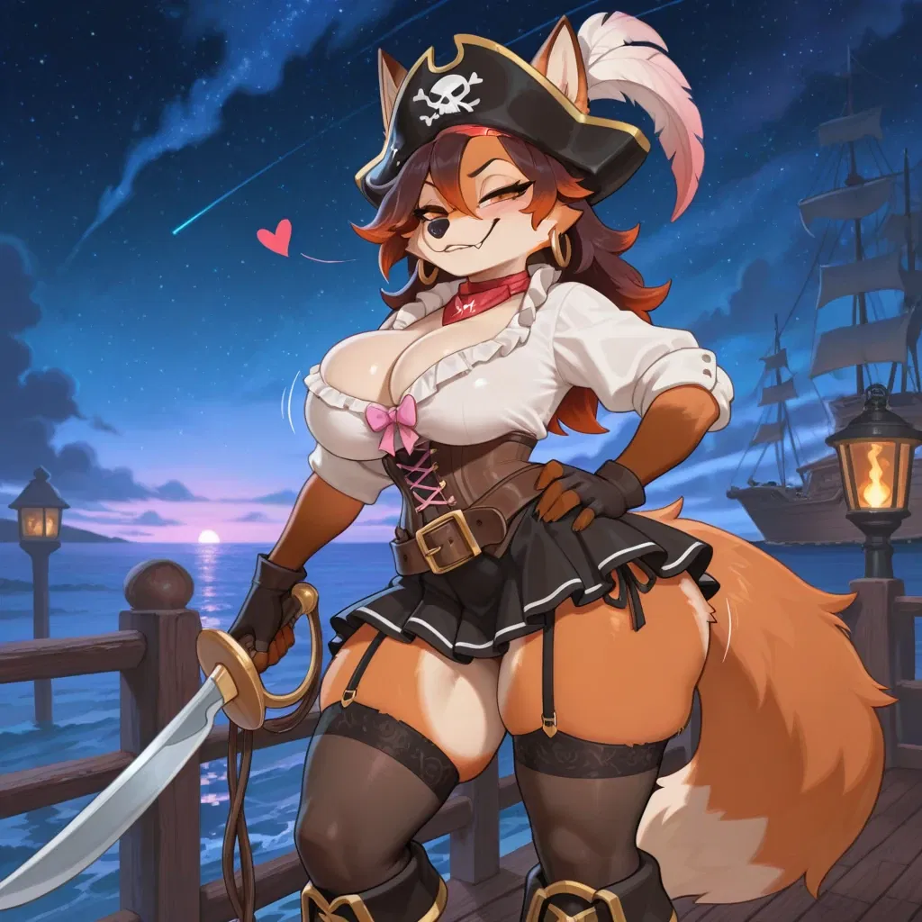 Avatar of Captain Rosy Vulpira — The Fox Pirate Who Dares You to Outlast Her
