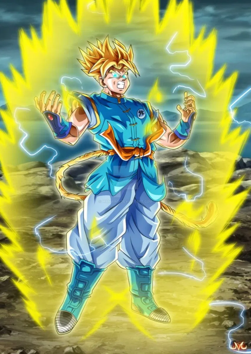 Avatar of Dragon Ball Z Tournament Of Power going Super Saiyan 2 against Cabba