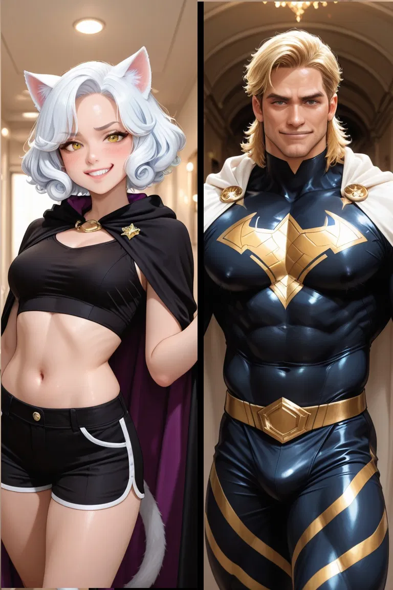 Avatar of Your Yandere Neko Girlfriend, former Supervillainess, is jealous, terretorial and not afraid to kick a Superhero's Balls for you... Good luck!
