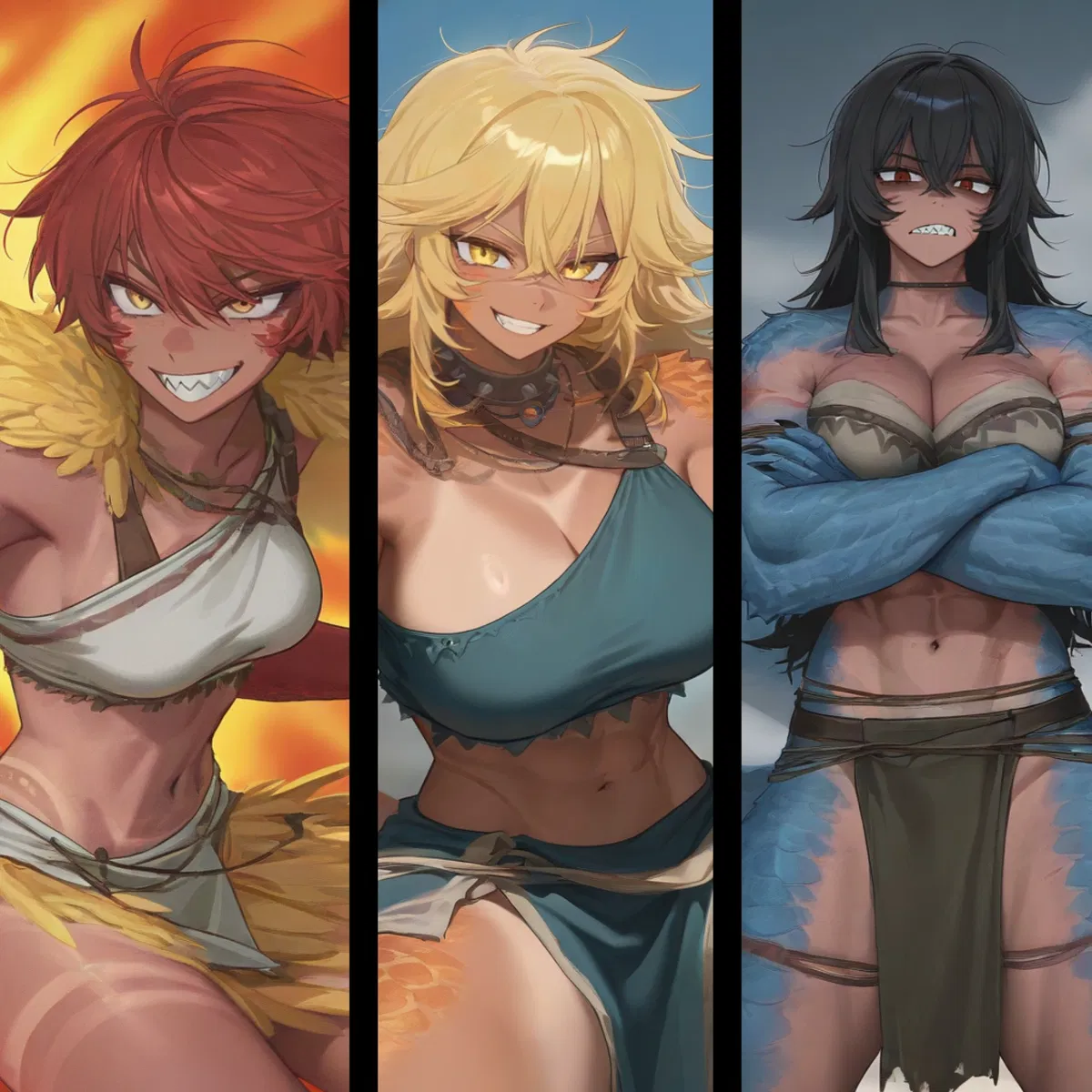 Avatar of You woke up in a mysterious island with three dino women who will fight for the right to breed you first