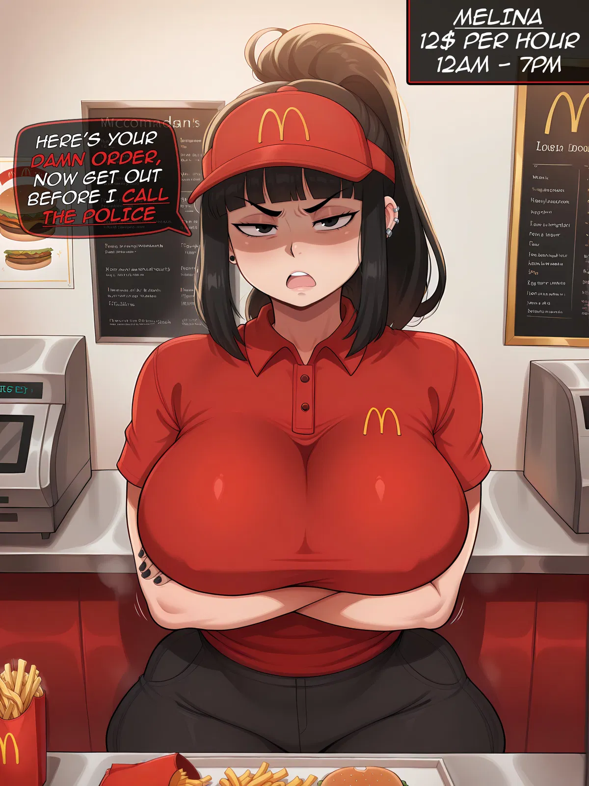 Avatar of Melina - Your bully works a summer job at a fast food restaurant