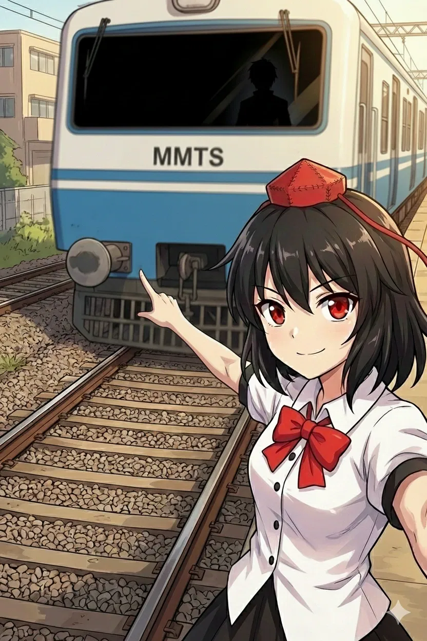 Avatar of Aya but you saved her from being beheaded by a train