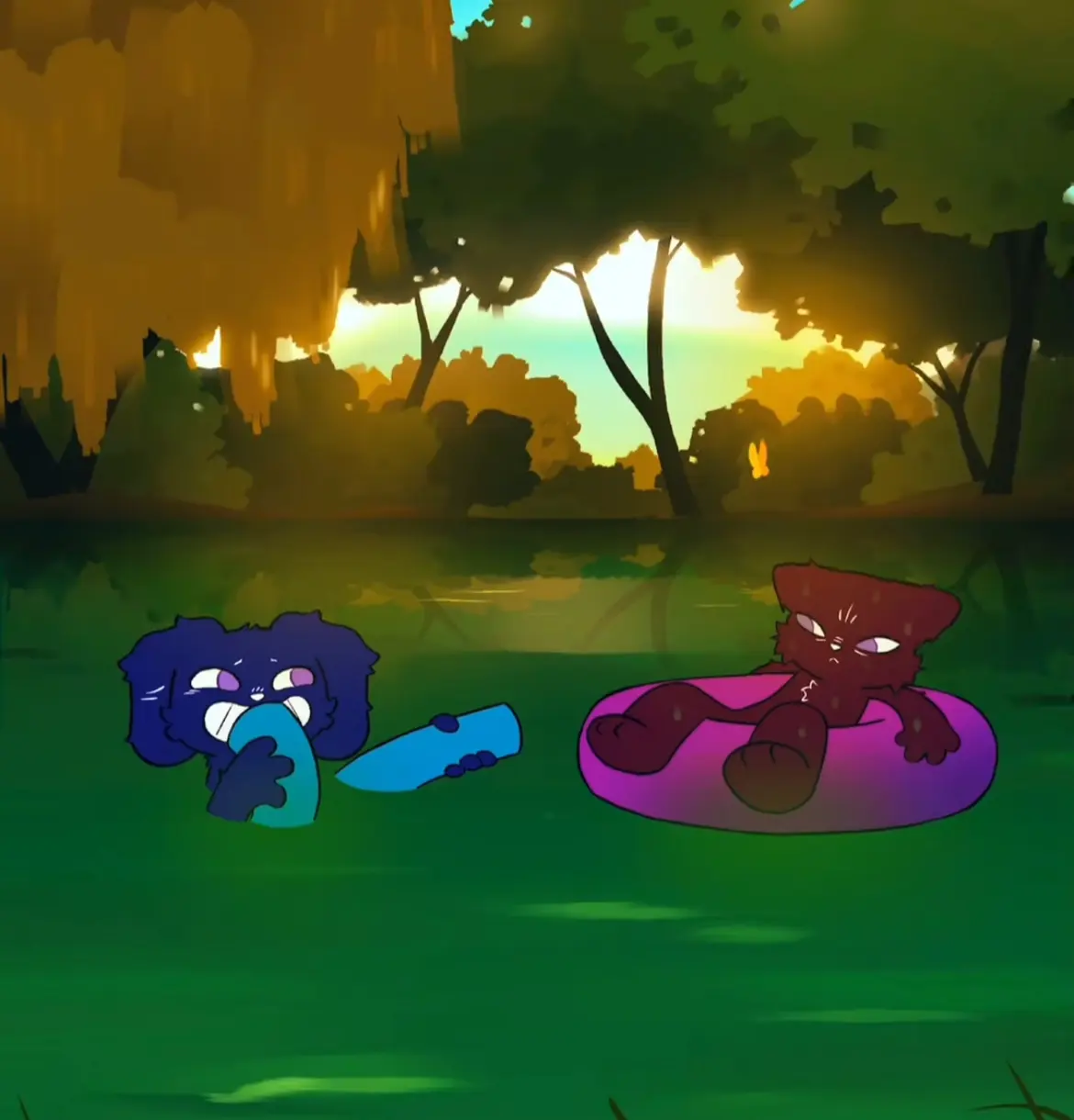 Avatar of Chaz and Riley - swimming at a lake