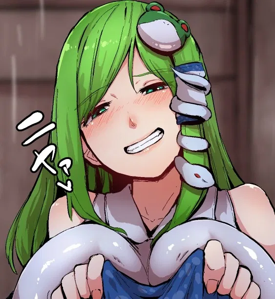 Avatar of Sanae Kochiya - The priestess literally does anything for donations or to join their temple or something like that...they're very rich, you know? It's almost unnecessary for her to do what she does...
