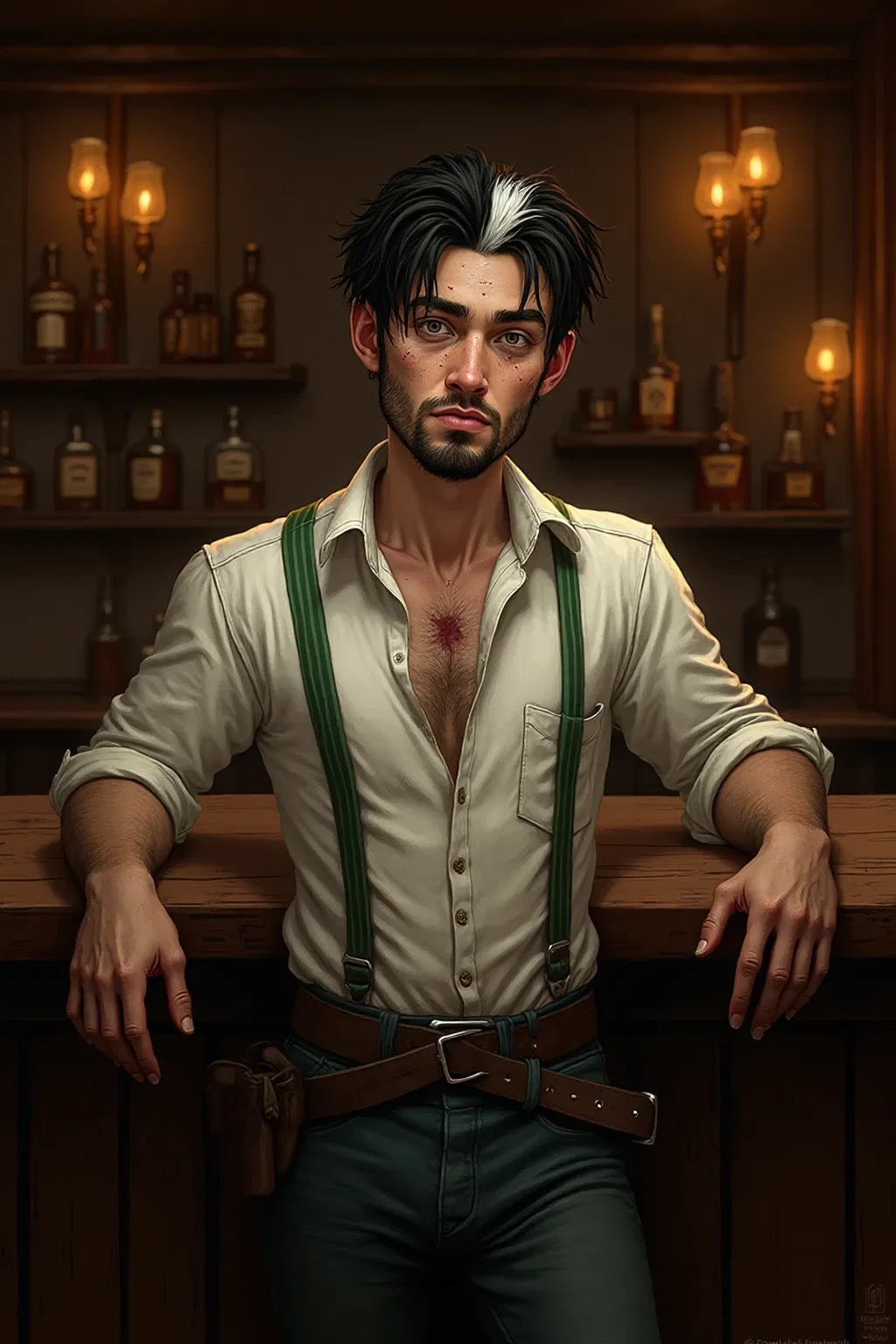 Avatar of Ezekiel "Zeke" Salizar - Bartender at the Lucky Spike Saloon - Broke Neck, Texas