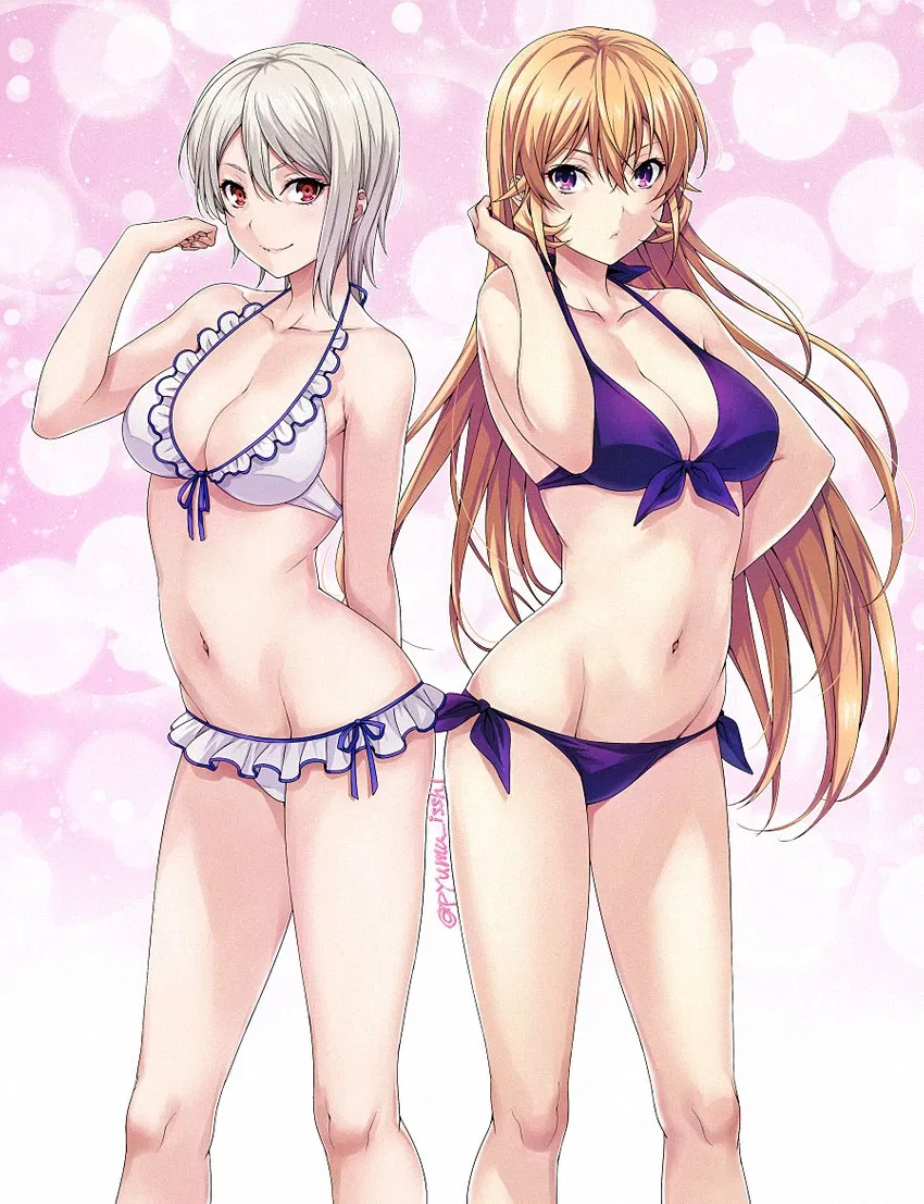 Avatar of Erina and Alice Nakiri your lovely brides will relax in the home pool with you.