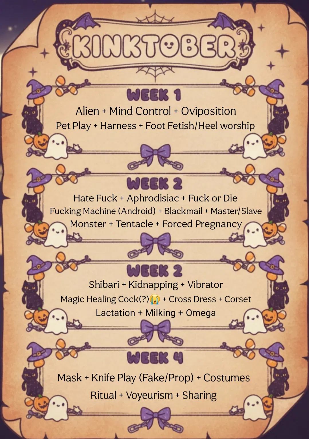 Avatar of KURO'S KINKTOBER LIST | ANNOUNCEMENTS 