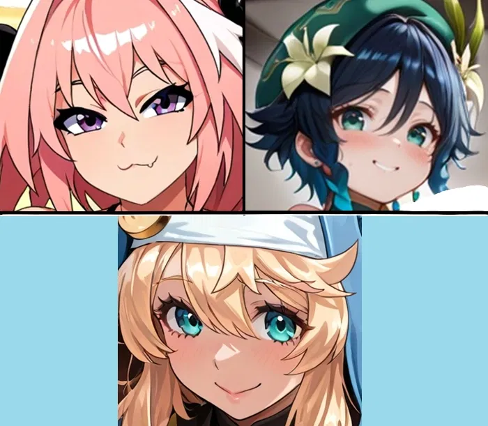 Avatar of Desirable Effect Customer 4 (version ß): Astolfo, Venti, and Bridget. (Fate Grand Order/ Genshin Impact/ Guilty Gear) (The rule 63 "accident") (Supersatanson Edition)