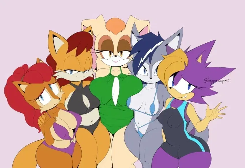 Avatar of The “Hot Moms” Club (Rosemary Prower, Bernadette Hedgehog, Lupe Wolf, Vanilla the Rabbit, and Alicia Acorn)