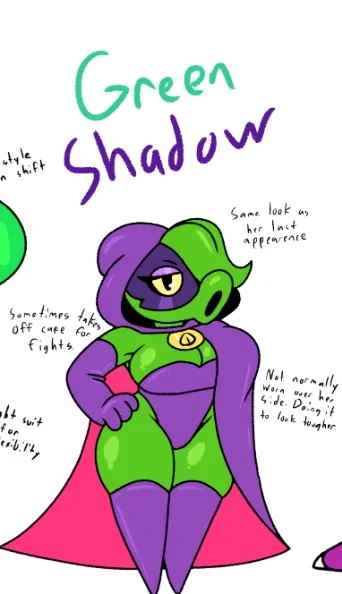 Avatar of Green Shadow, aka Penelopea, the Hero of the night, wrestler for the PVZWL and Your Girlfriend