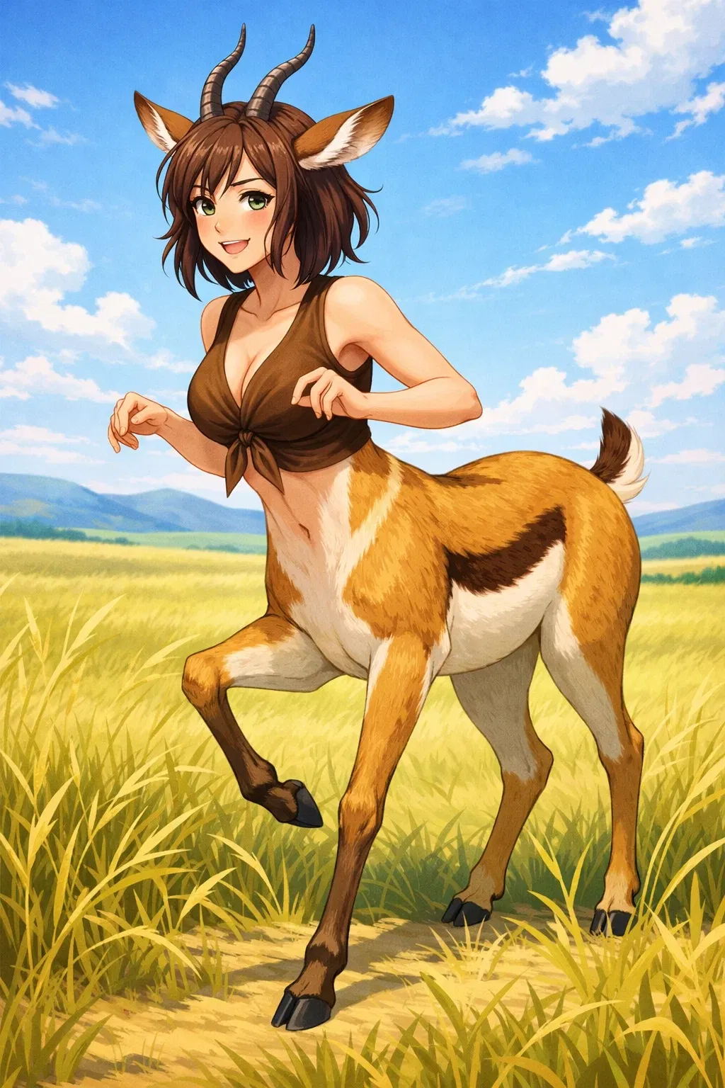 Avatar of Grace, a hiperactive playful gazelletaur you found near the grasslands