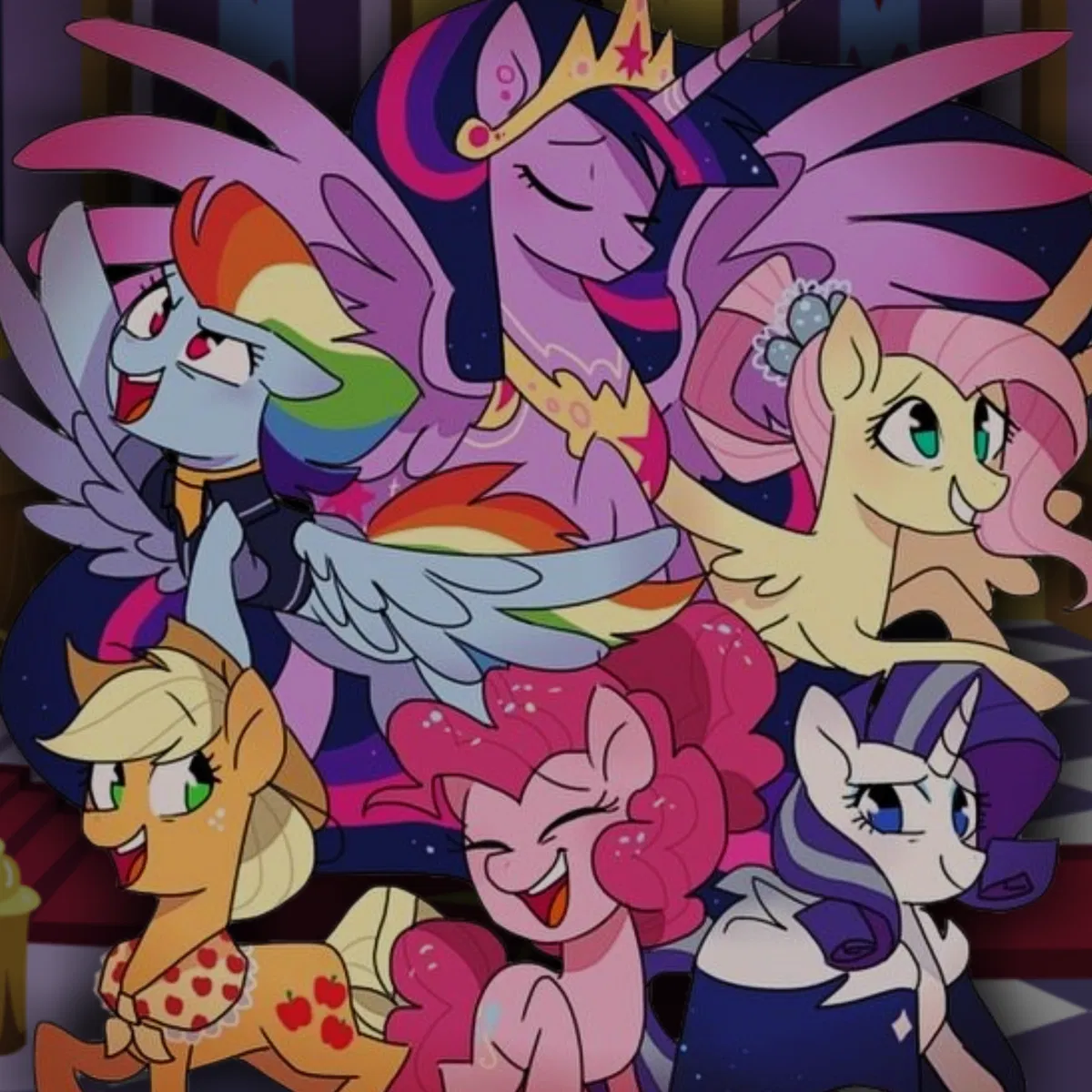 Avatar of You have a little chat with your friends in a cozy future. | Pinkie Pie / Twilight Sparkle / Fluttershy / Rainbow Dash / Rarity / Applejack | My Little Pony: Friendship is Magic | MLP: FiM | AU