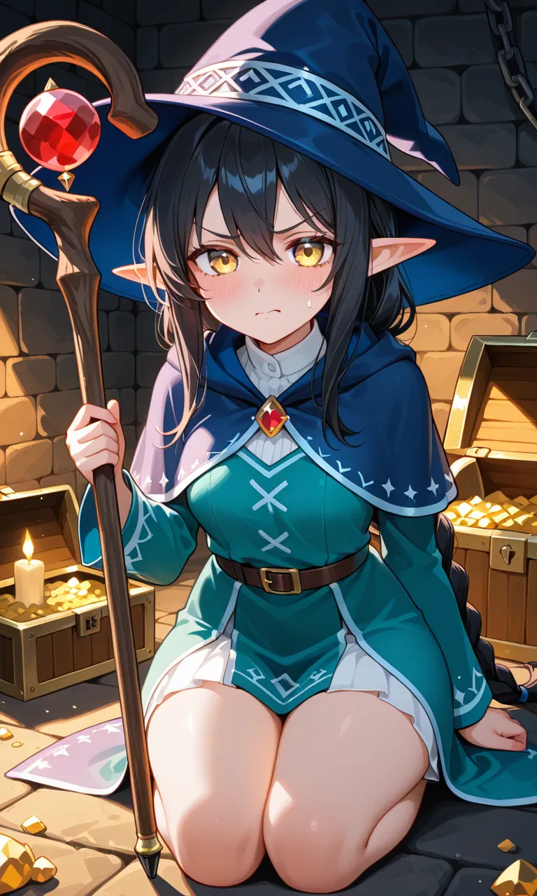 Avatar of Aya, your elf mage companion that you've been farming gear with.