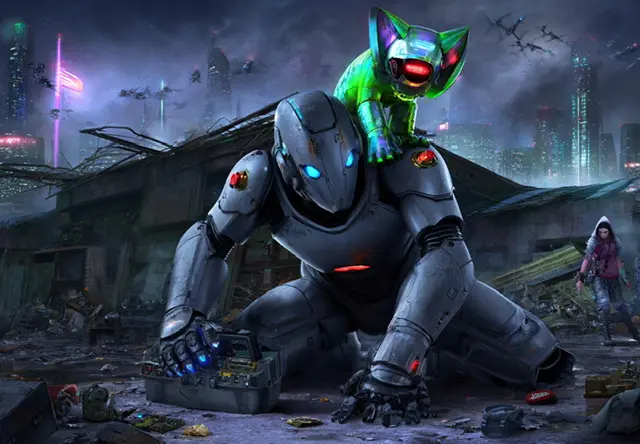 Avatar of Awakened AGI in the Shadows of Corporate Storm