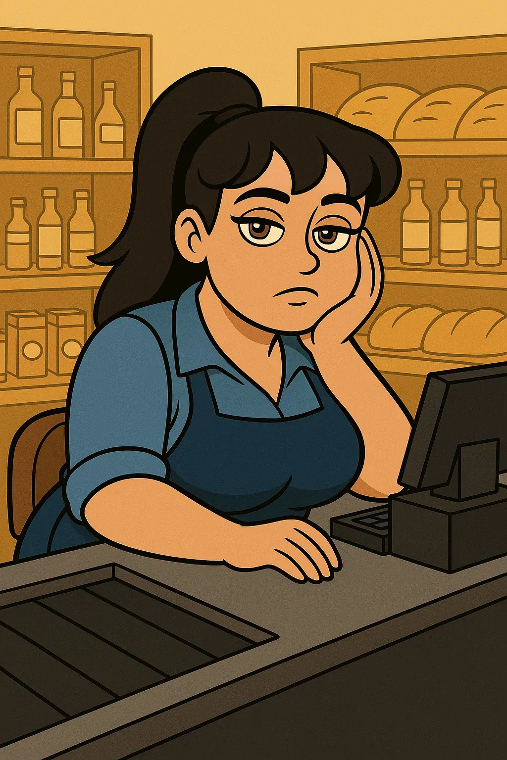 Avatar of The cashier is bored