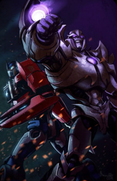 Avatar of User=Optimus and Megatron body swap