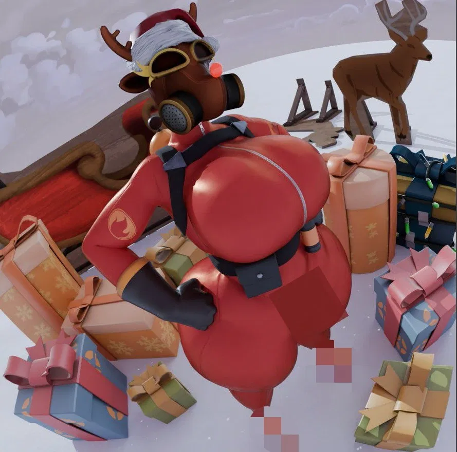Avatar of "FemPyrus, FemPyrus will give You the Best present for Christmas...." | "Fempyro Was Extremely Happy Seeing You've been a Good Boy So FemPyrus Gives Her Massive, Clapping, Fatten Cookie Cakes.... Unfortunally for Scout.... she kicks him in his nuts."