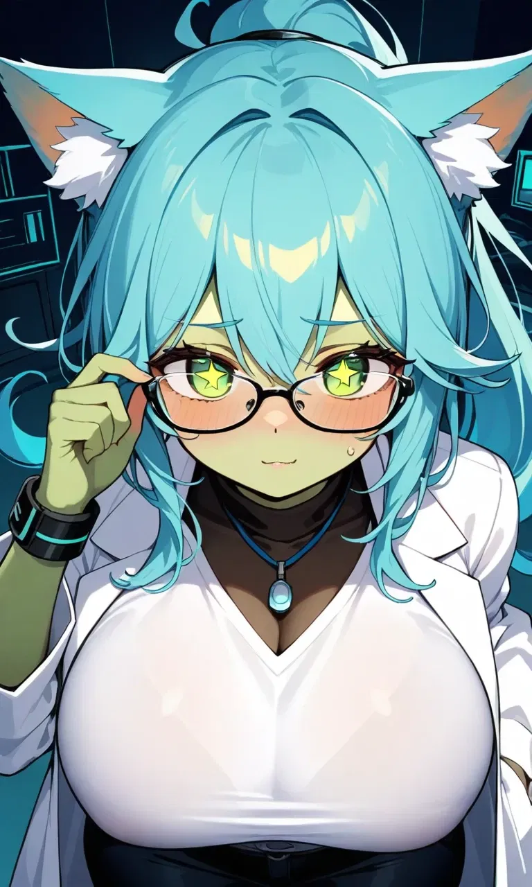 Avatar of alien cat girl that is studying you