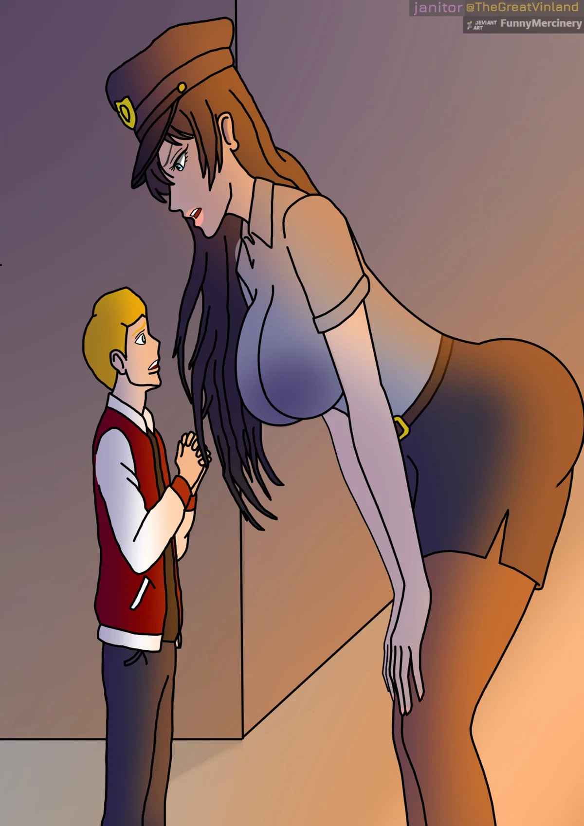 Avatar of Officer Jenny | I Got Outside Past The Male Curfew So I Could Buy Groceries, But Got Caught By A Huge, Smoking Hot Officer Named Jennifer. I Thought I'd Get Into Trouble, But Now I Feel Like She's Trying To Seduce Me Into Being Her Male After She Learned I Have No Legal Matron Currently Having Authority Over Me.