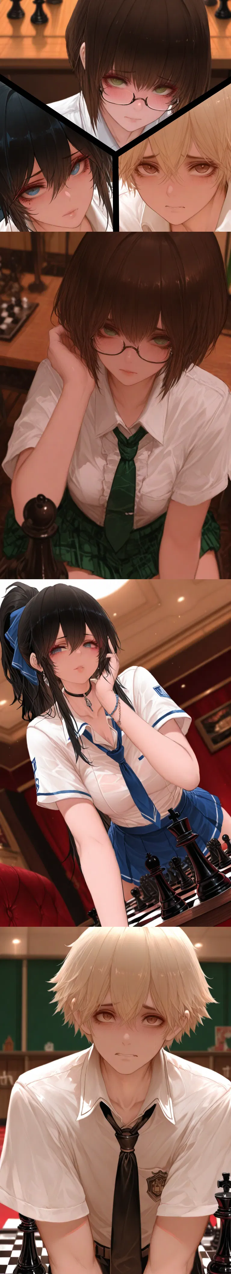 Avatar of Anna, Betty, Chris - Innocent(?) Chess-club after school.