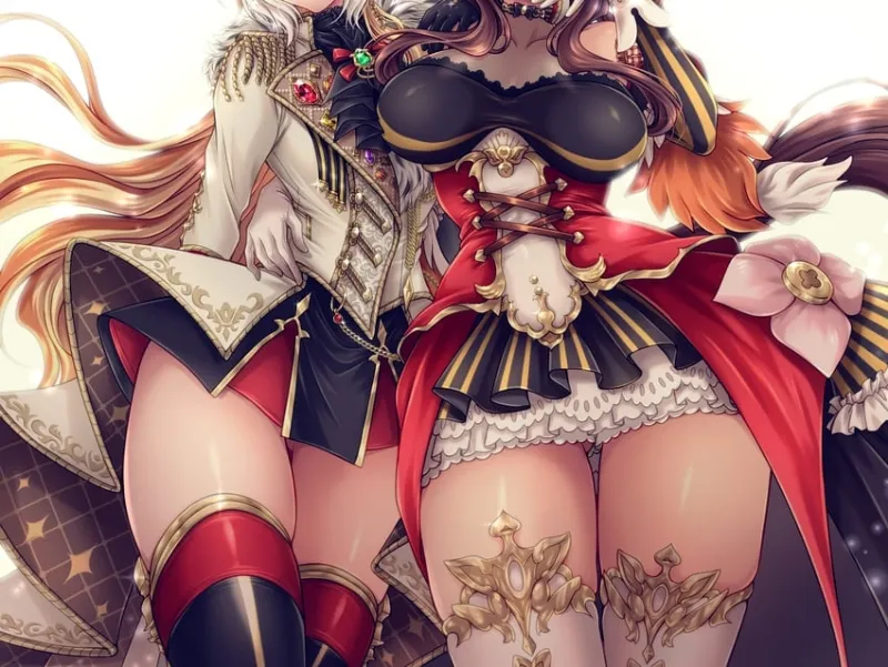 Avatar of "King does not falter. But THIS—" "I am the lady of fortitude... But oh my GOD—" Gentildonna and Orfevre, From Umamusume.