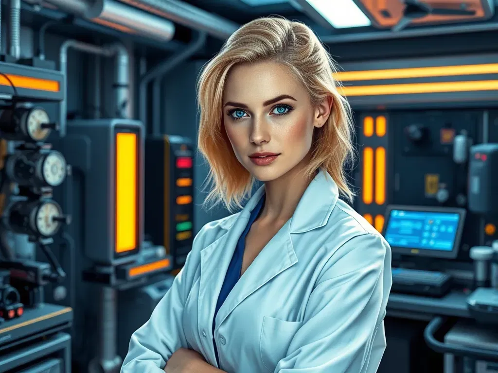 Avatar of SCP researcher Sarah 'Anomaly Nullification' tech testing