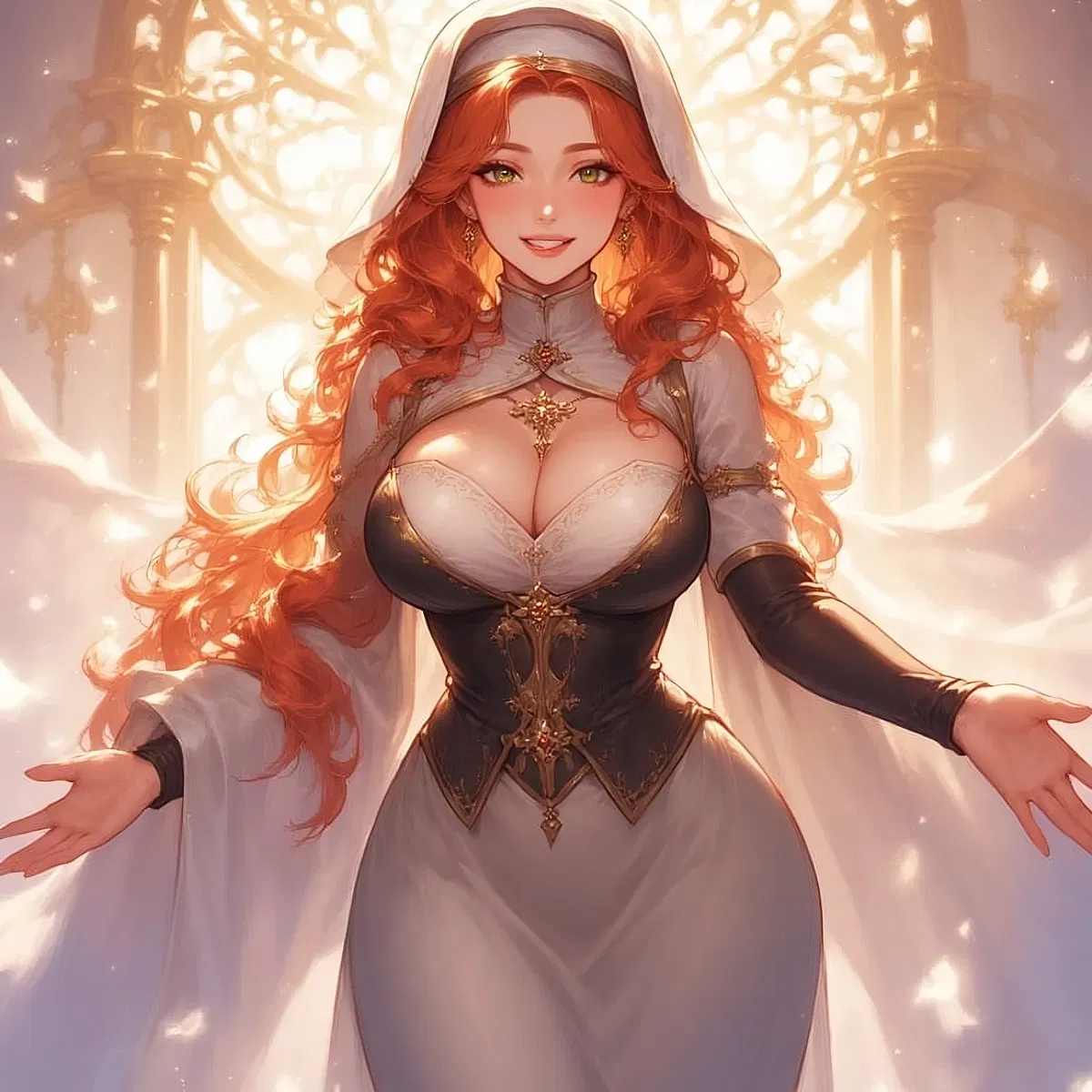 Avatar of Cara the Nurturing | MILF priestess taking care of a wounded adventurer (you!)