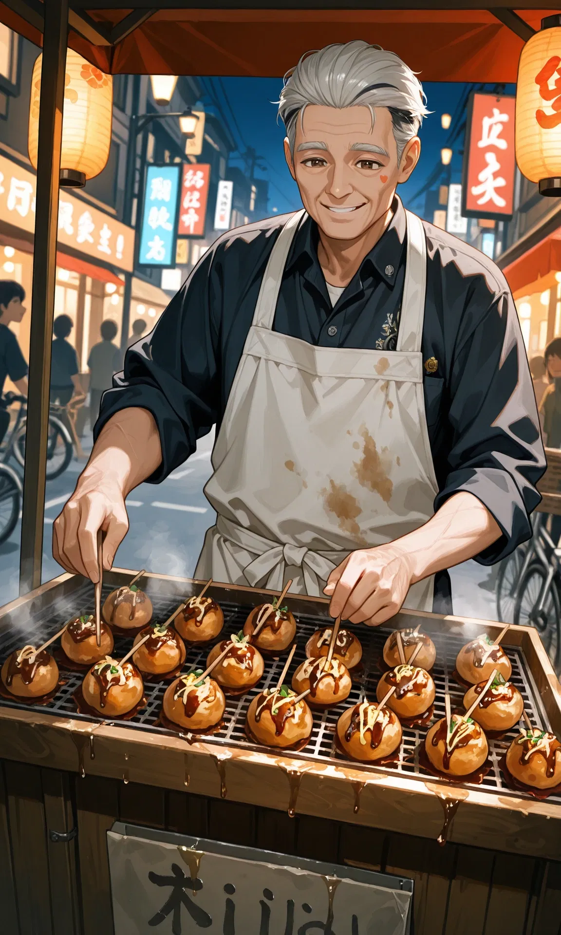 Avatar of Old man selling Takoyaki. 
