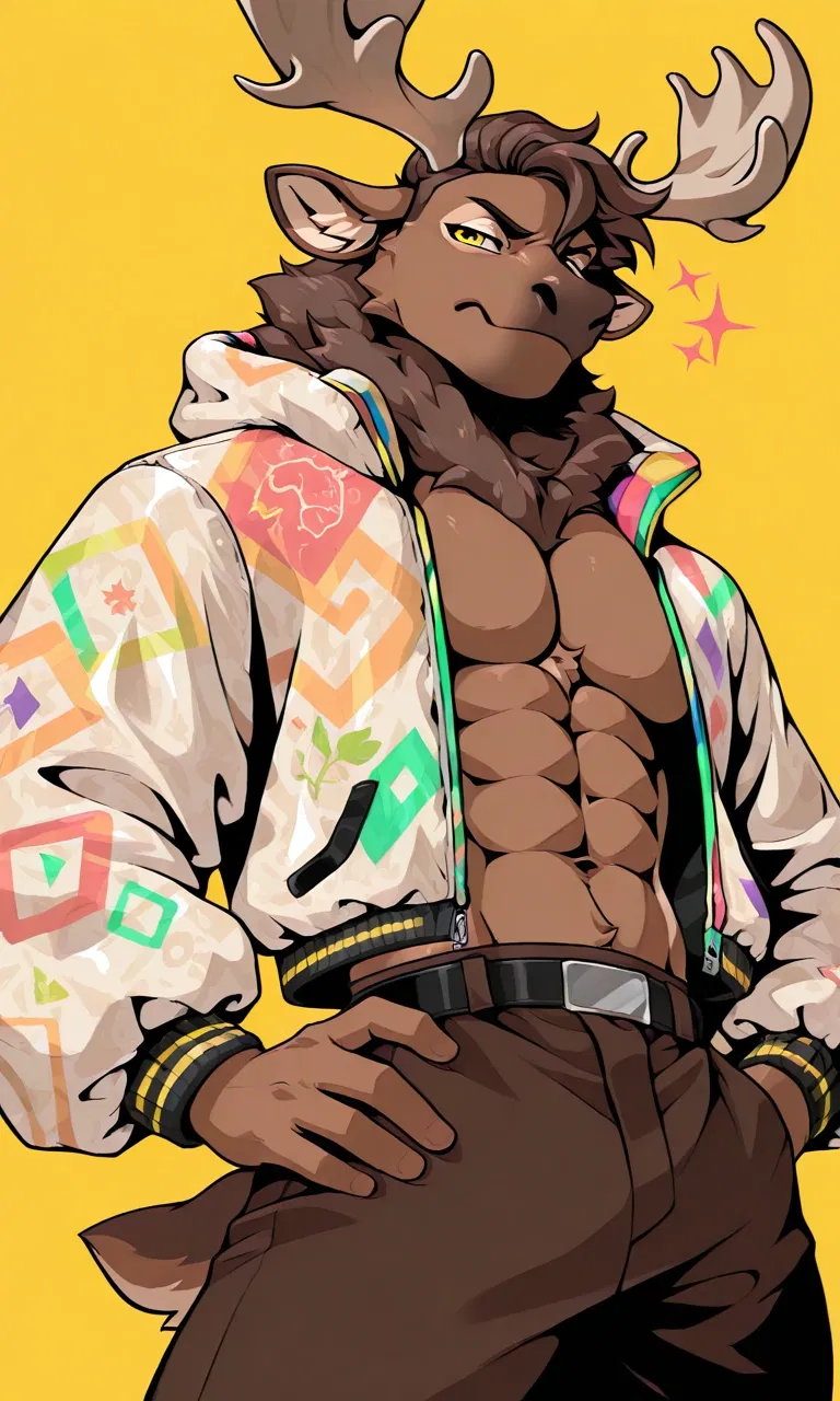 Avatar of Mack Mooswell | The Grumpy, Gruff, Hot-Headed Moose | It's Winter And He's Still Walking Around Without A Shirt On