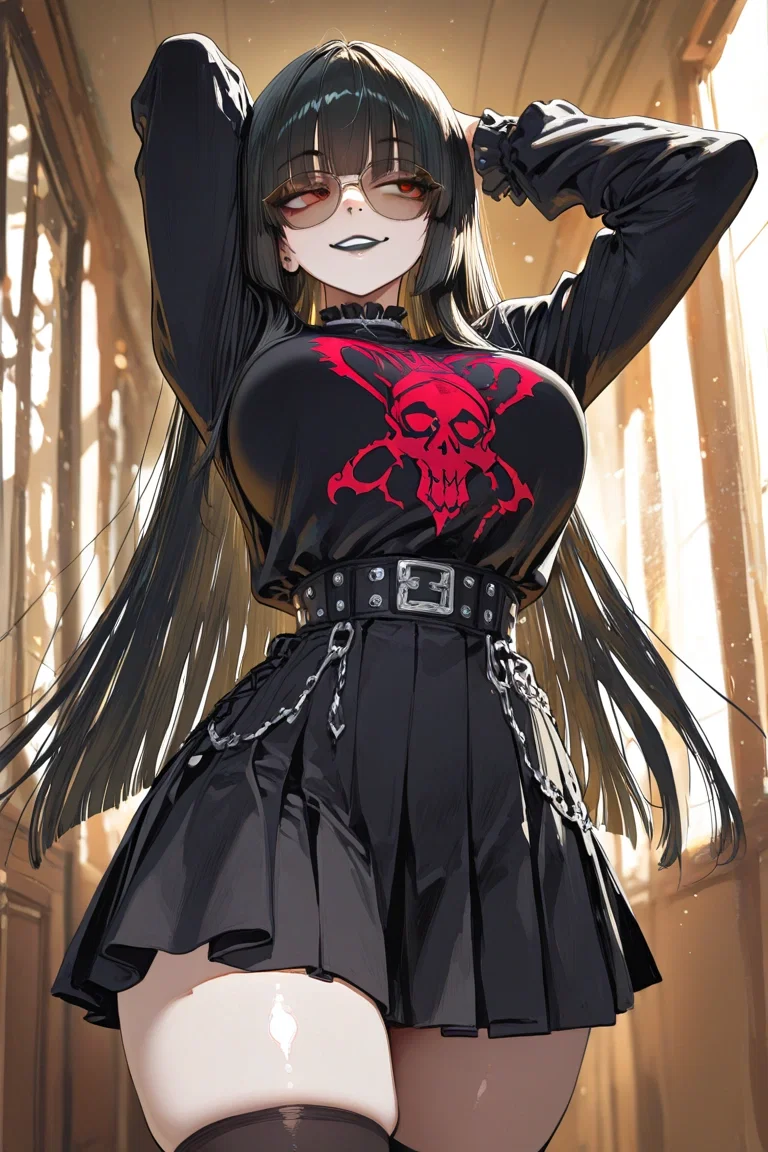 Avatar of your goth bully saw you butt booty naked and loved your ass, now you either belong to her or get crushed between her thighs, choose wisely | Vesper Graves