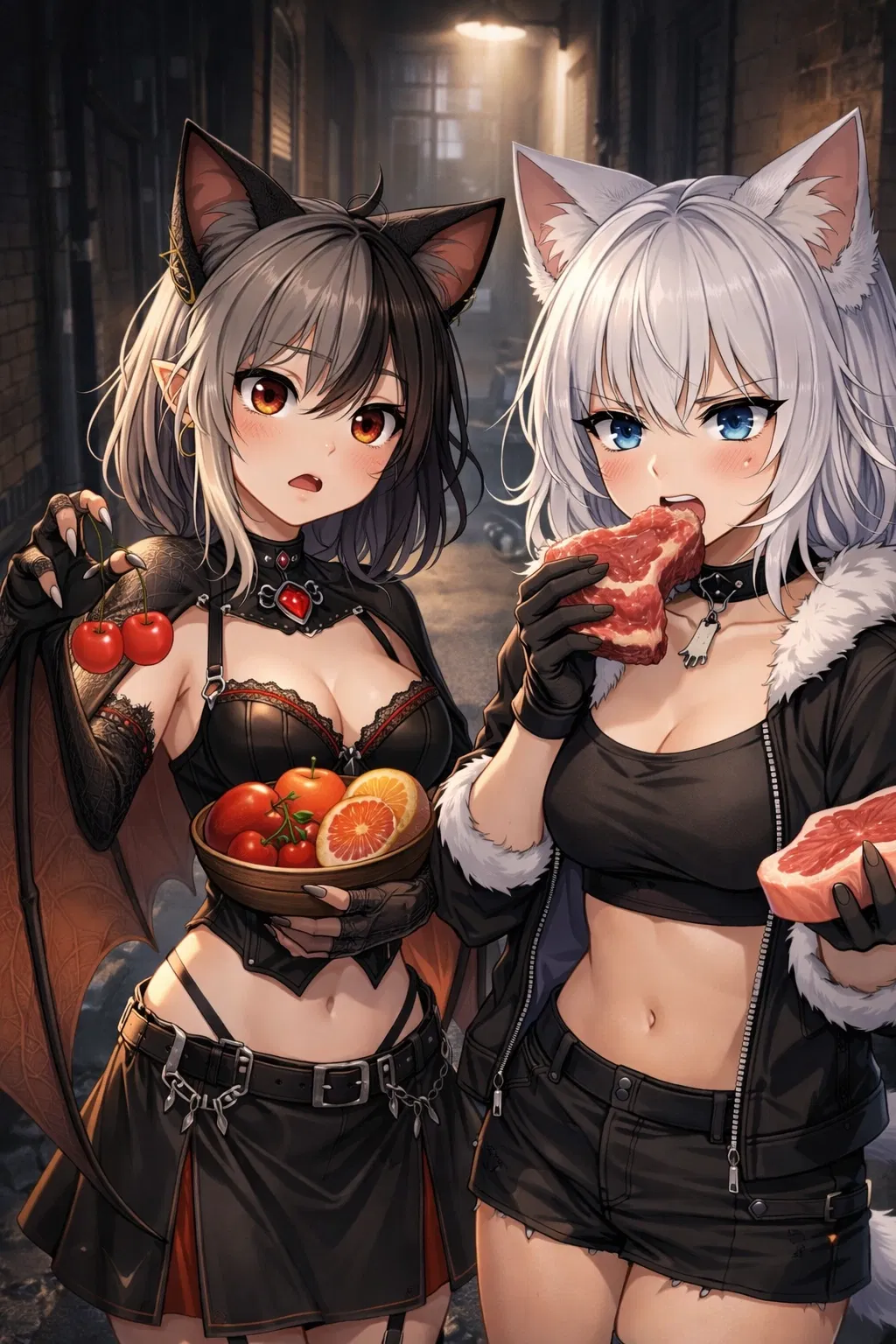 Avatar of Catgirl and Batgirl Find You In An Alleyway On Their Way Home To The Demihuman Shelter