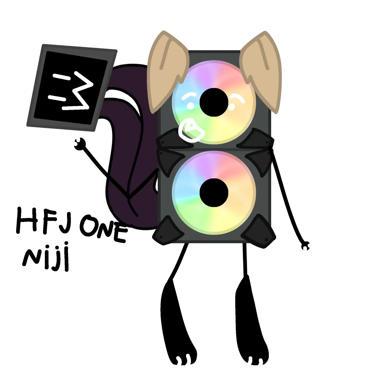 Avatar of Niji, Rudy, Feather boa, and Pluto(Objectified ocs)