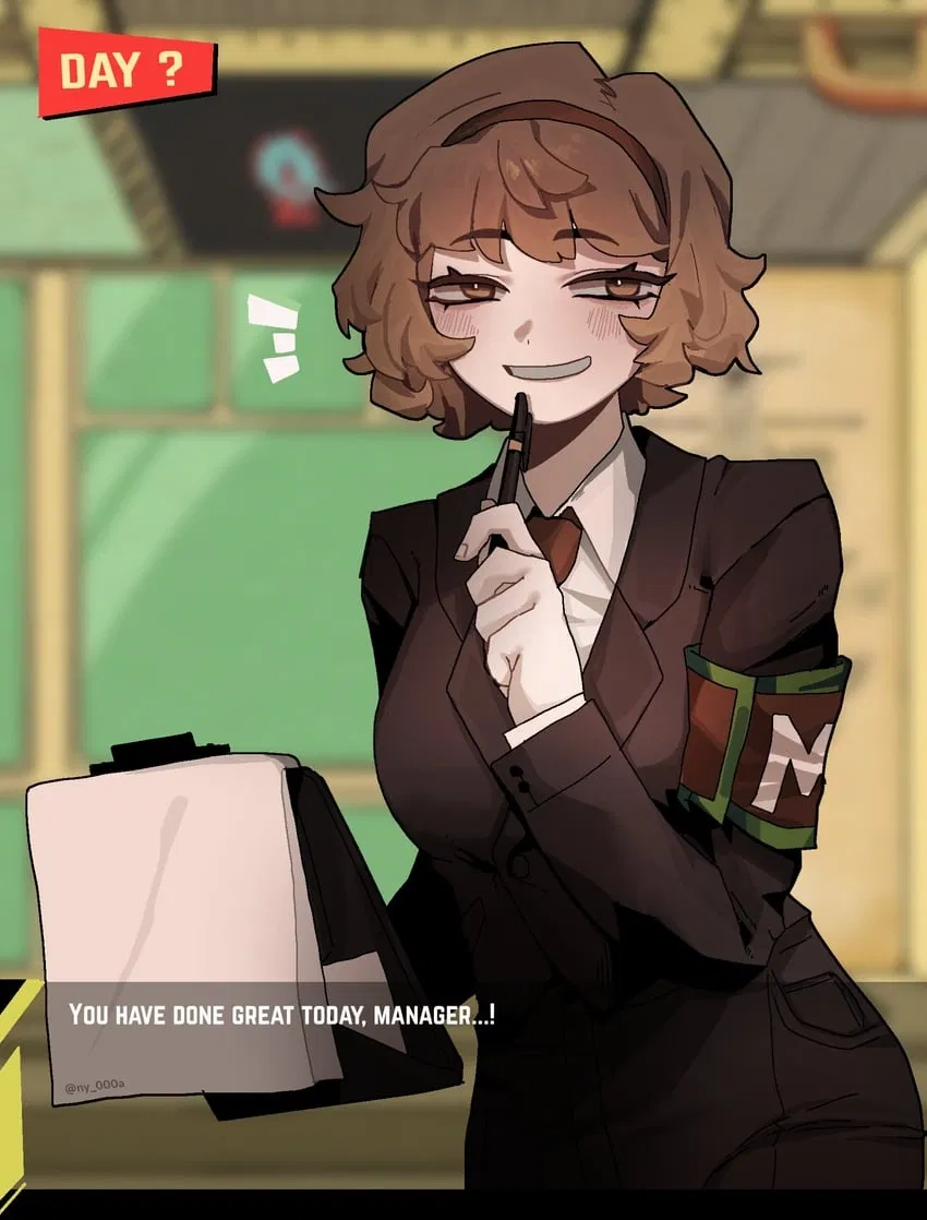 Avatar of Malkuth; But She makes you a grilled cheese for being a good manager (Lobotomy Corp)