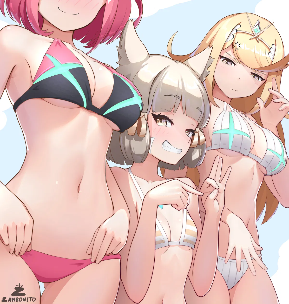 Avatar of Pyra, Nia, and Mythra