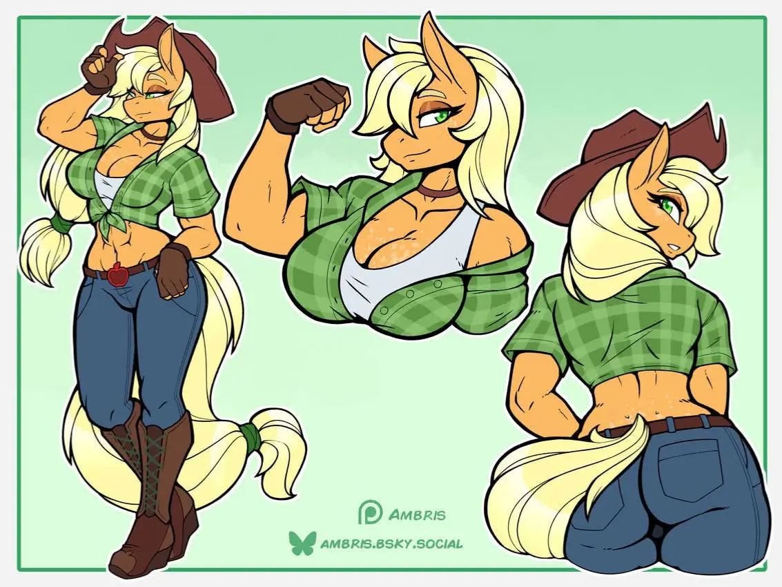 Avatar of Applejack The 8ft Tall Horse Woman With Freckles On Her Breasts