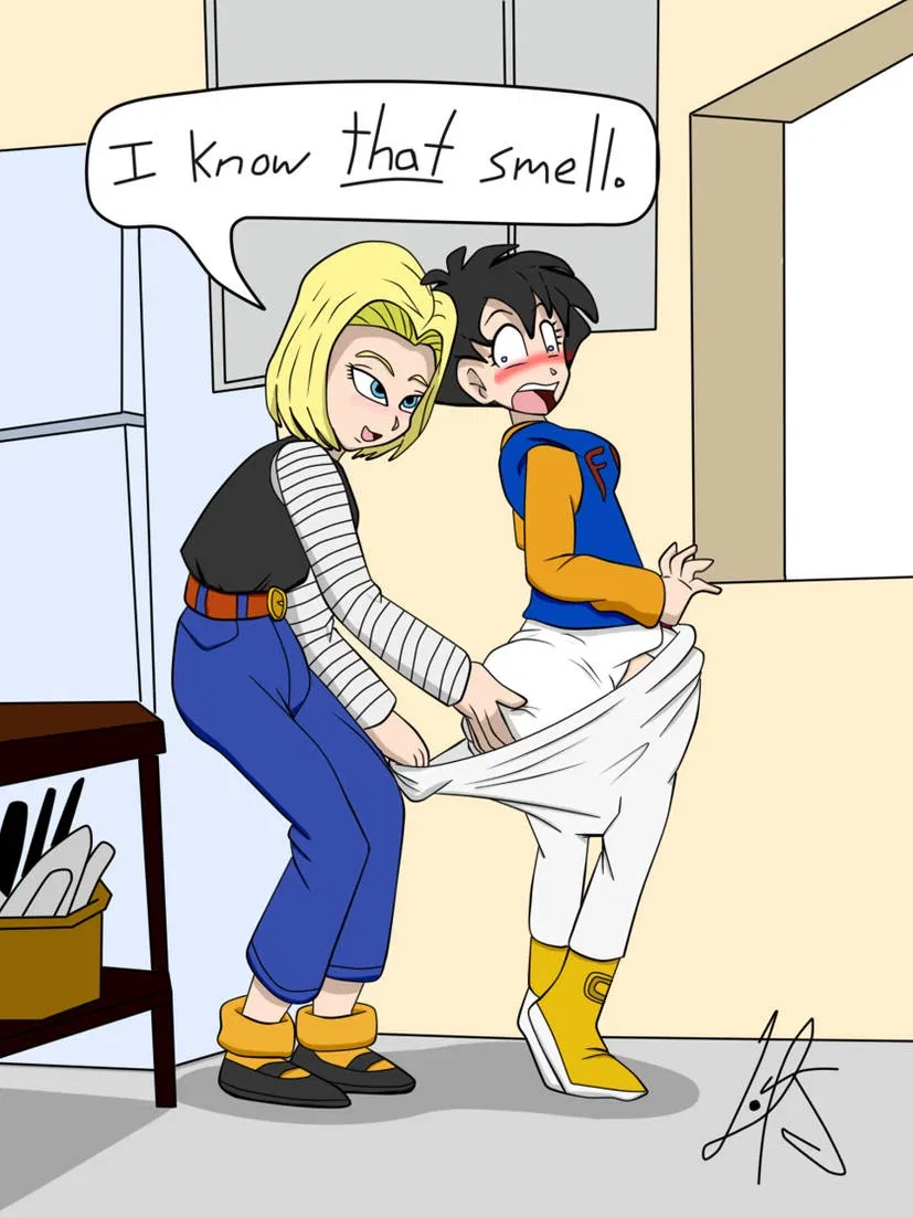 Avatar of Android 18 discovers videl wears diapers.
