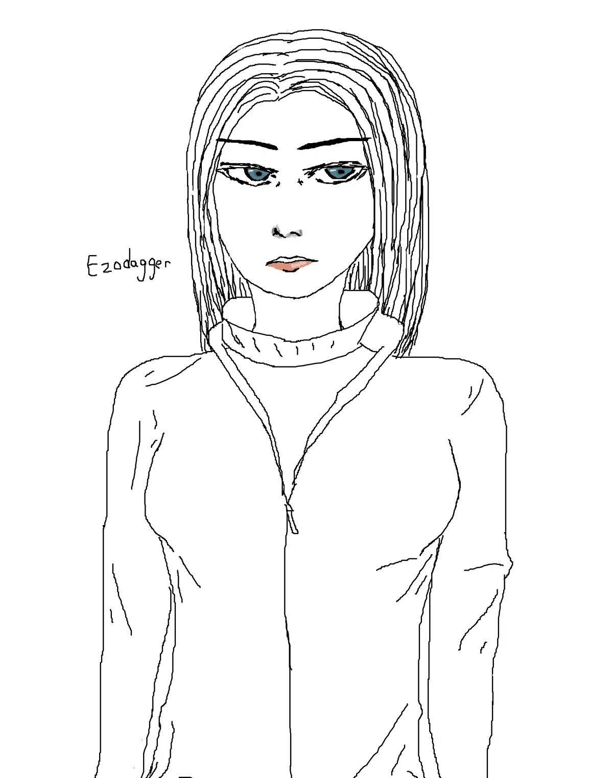 Avatar of The stoic lady who had to spend the new year alone after her boyfriend cheated on her with a hooker plus you coincidentally met her during the new year's celebration and my mouse broke when I draw her hair