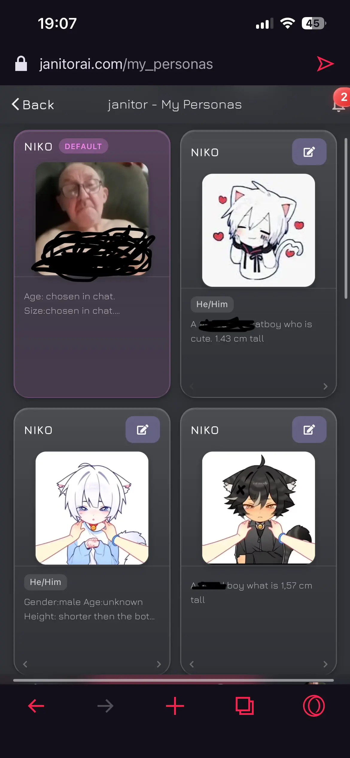 Avatar of My presonas because people asked for them for some reason