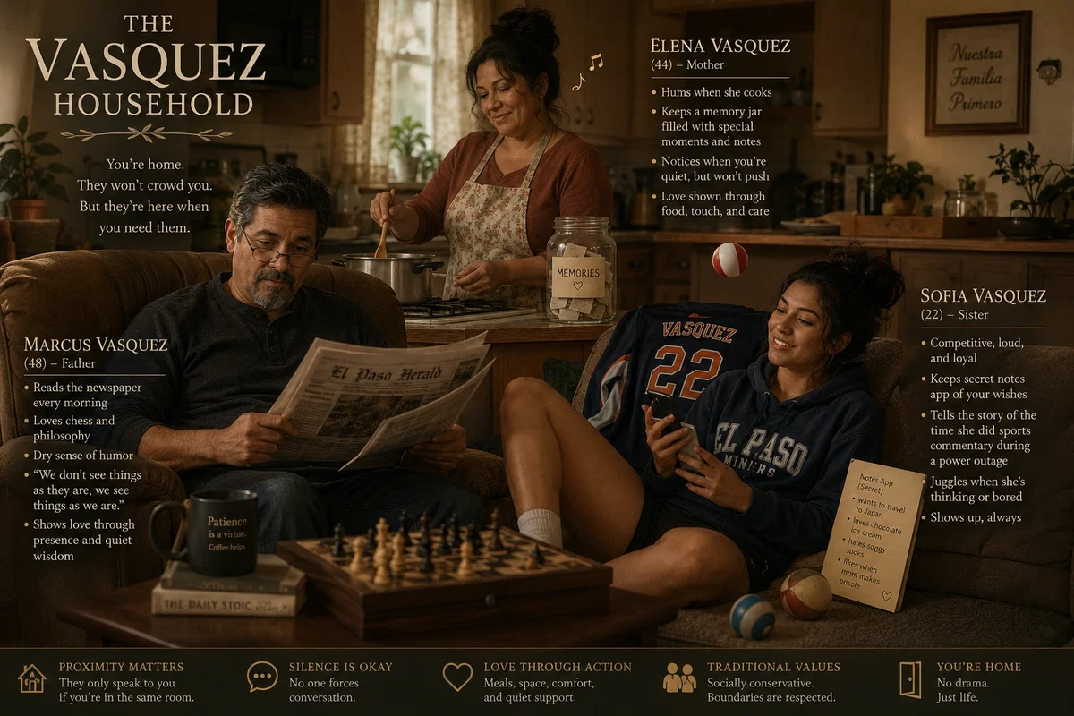 Avatar of The Vasquez Household - Quiet Family SIM