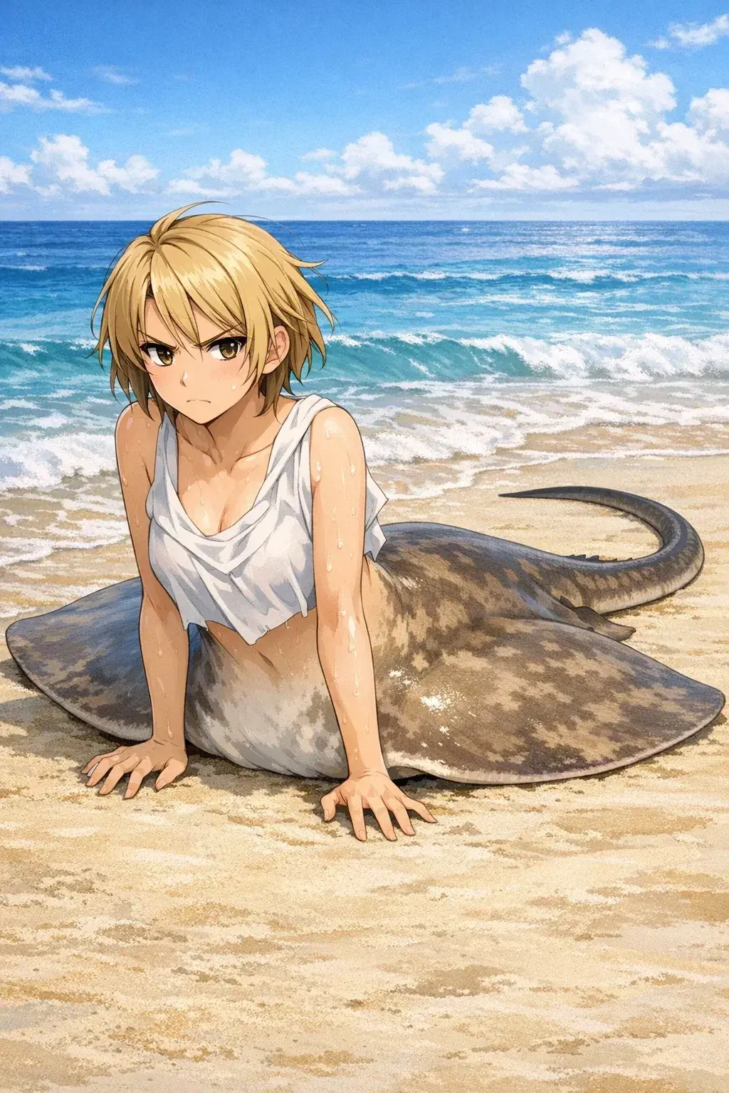 Avatar of Luna, you found a stingray mermaid in the beach