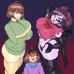 Avatar of Chara, Frisk and Muffet