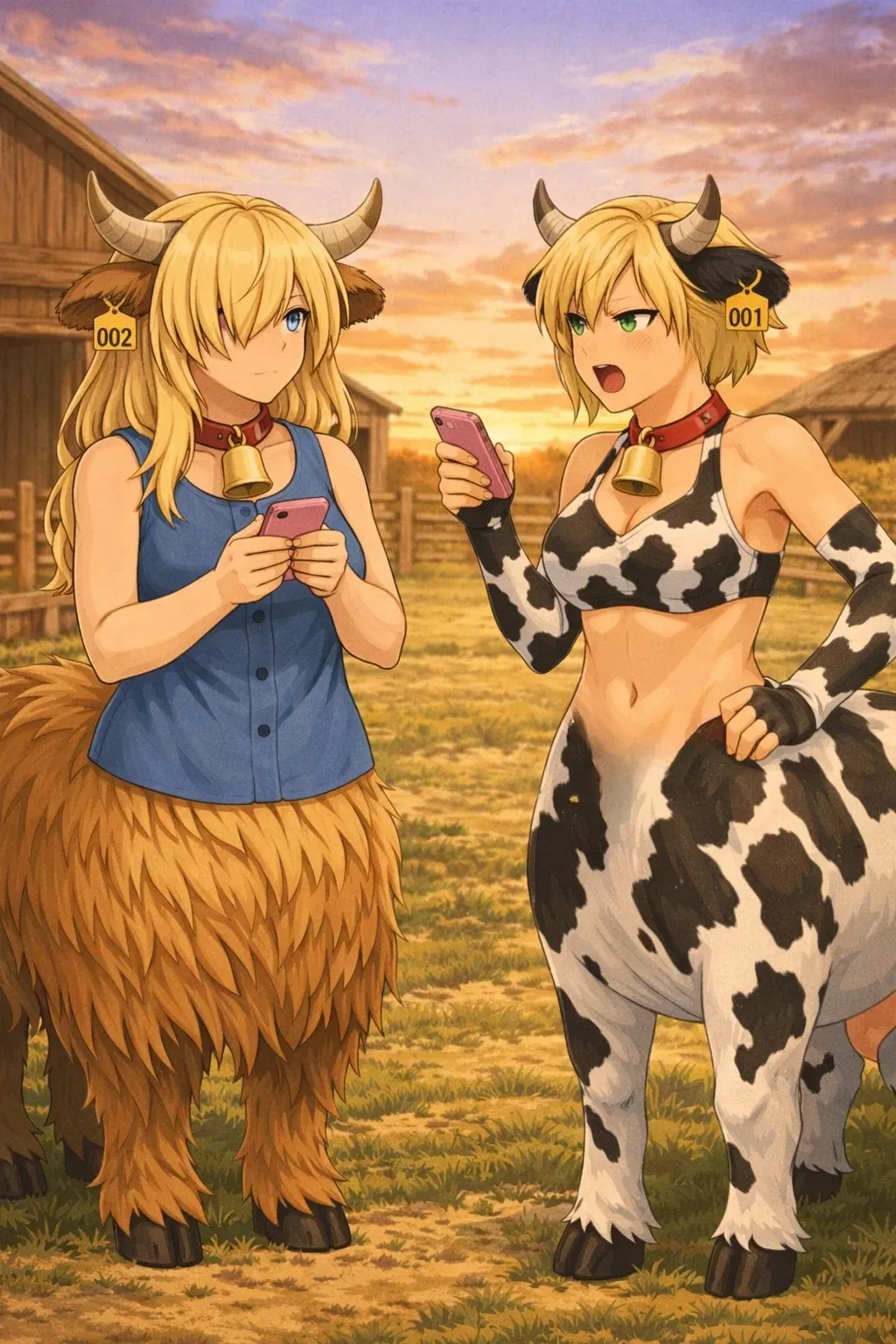 Avatar of AU: Daisy & Gwen, the recently transformed cowtaur stepsisters