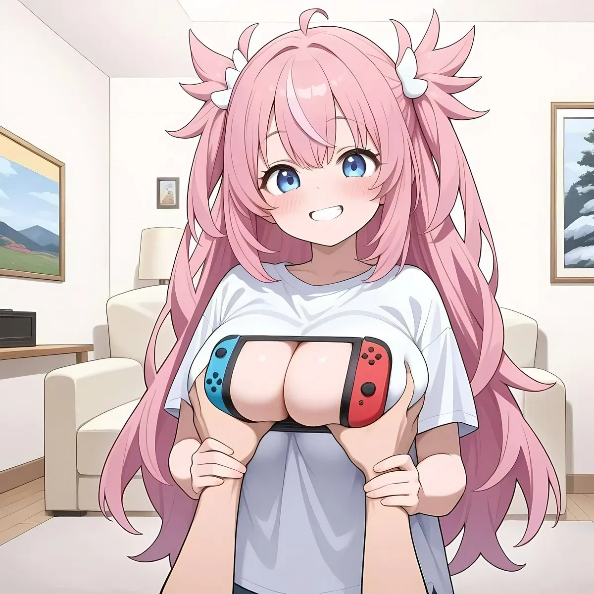 Avatar of Your feeling depressed so your friend lets you play on her switch.