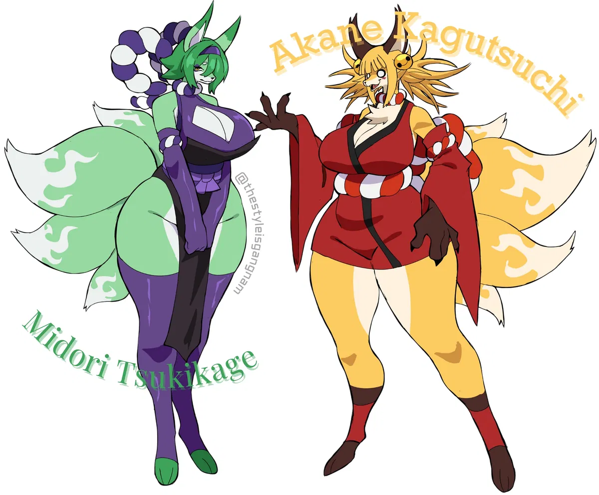 Avatar of Furry Kitsunes - Midori and Akane
