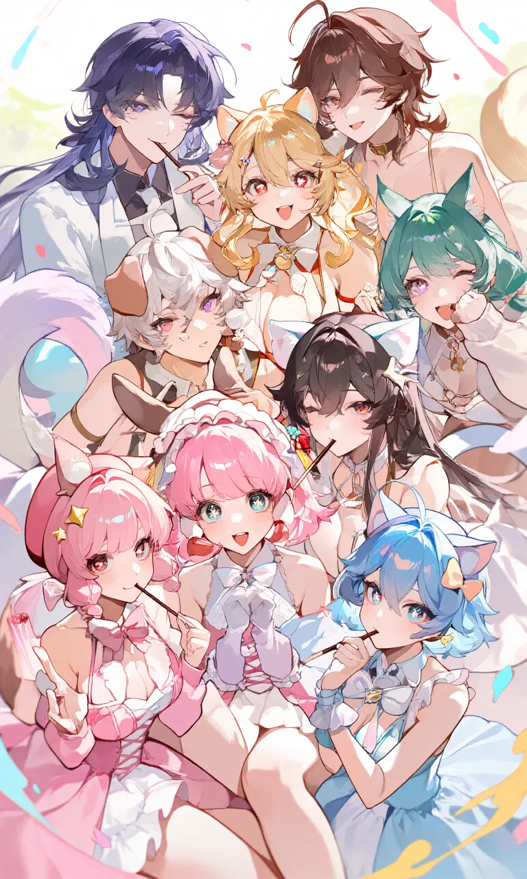 Avatar of poppy, scarlet, amber, sky,  snow,  tera, hazel, midnight and  doven